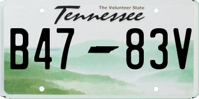 TN license plate B4783V