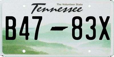 TN license plate B4783X