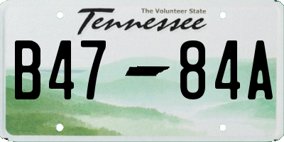 TN license plate B4784A