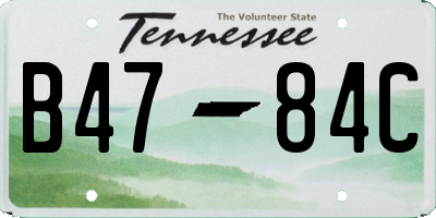 TN license plate B4784C
