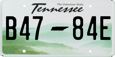 TN license plate B4784E