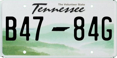 TN license plate B4784G