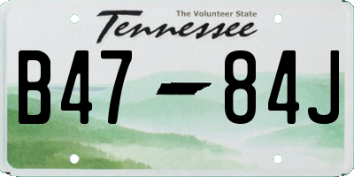 TN license plate B4784J