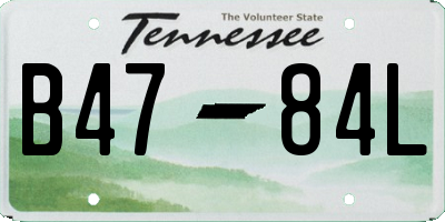 TN license plate B4784L