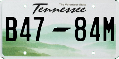 TN license plate B4784M