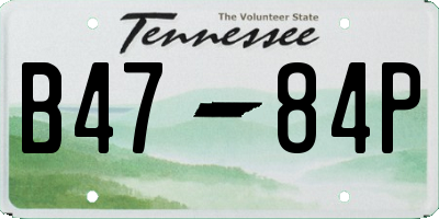TN license plate B4784P