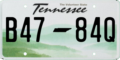 TN license plate B4784Q