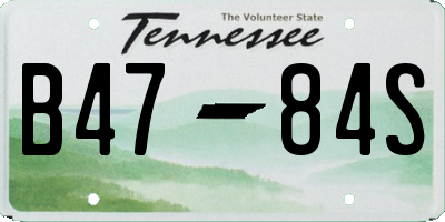 TN license plate B4784S