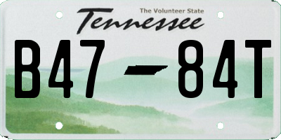 TN license plate B4784T