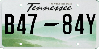 TN license plate B4784Y
