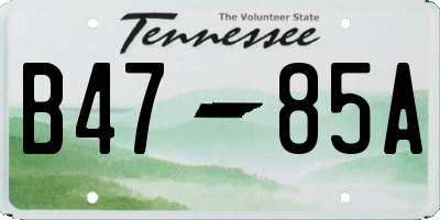 TN license plate B4785A