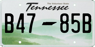 TN license plate B4785B