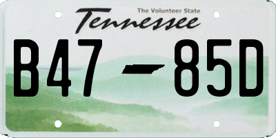 TN license plate B4785D