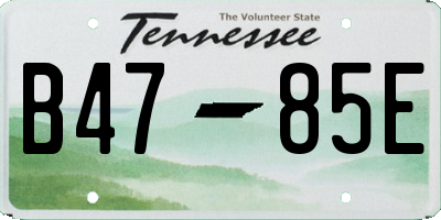TN license plate B4785E