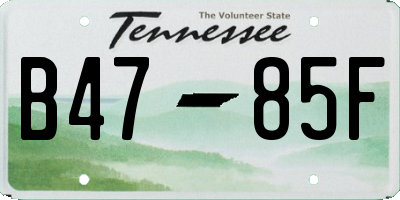 TN license plate B4785F