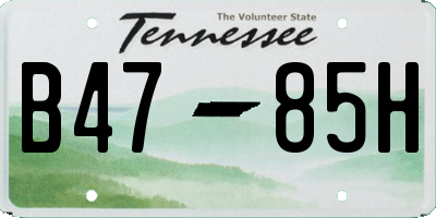 TN license plate B4785H