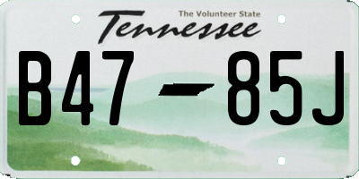 TN license plate B4785J