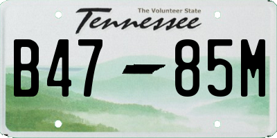 TN license plate B4785M