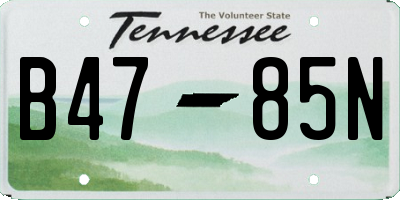 TN license plate B4785N