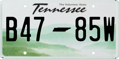 TN license plate B4785W