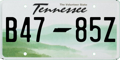 TN license plate B4785Z