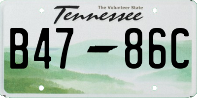 TN license plate B4786C