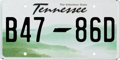 TN license plate B4786D