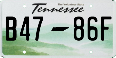 TN license plate B4786F
