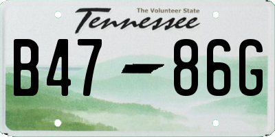 TN license plate B4786G