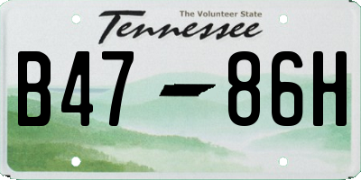 TN license plate B4786H