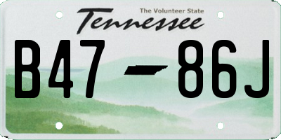 TN license plate B4786J