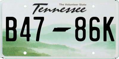 TN license plate B4786K