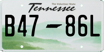 TN license plate B4786L