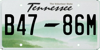 TN license plate B4786M