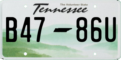 TN license plate B4786U