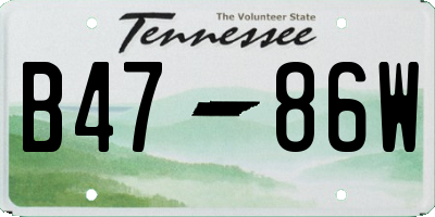 TN license plate B4786W