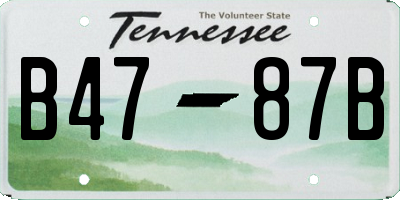 TN license plate B4787B