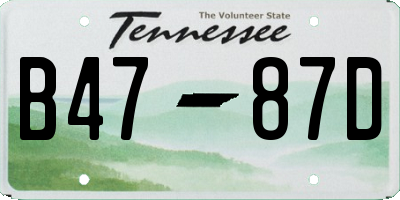 TN license plate B4787D