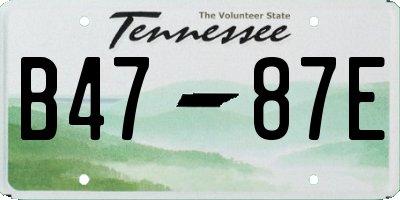 TN license plate B4787E