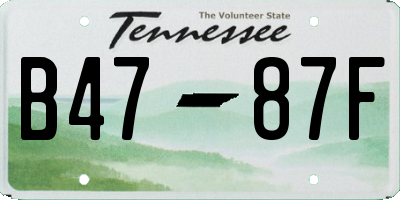 TN license plate B4787F