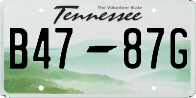 TN license plate B4787G