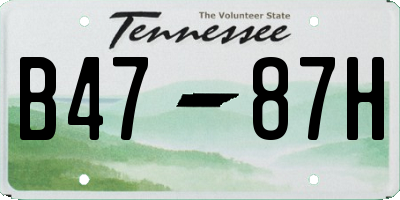 TN license plate B4787H
