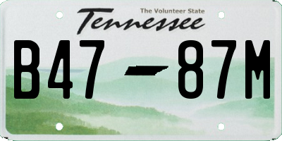 TN license plate B4787M