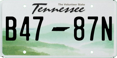 TN license plate B4787N