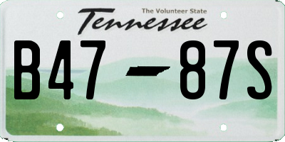 TN license plate B4787S