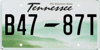 TN license plate B4787T