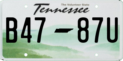 TN license plate B4787U