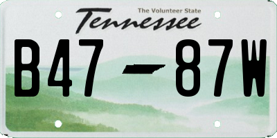 TN license plate B4787W