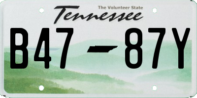 TN license plate B4787Y