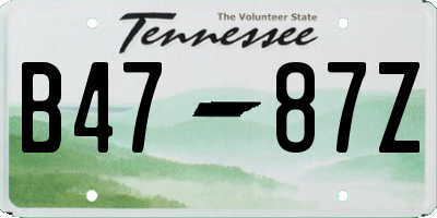 TN license plate B4787Z